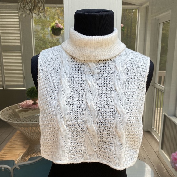 Cable Knit Dickie Sweater Collar 